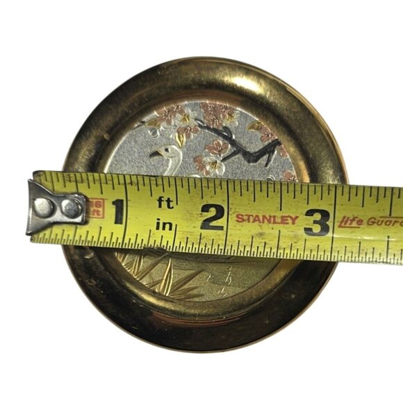 Gold-Edged Chokin Art Decorative Trinket Box Swan Design Made In Japan - Picture 4 of 4